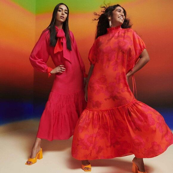 H&M Square Toe Chunky Heel Patent Mules Sandals in Yellow Orange Size 7 NEW - Picture 11 of 11